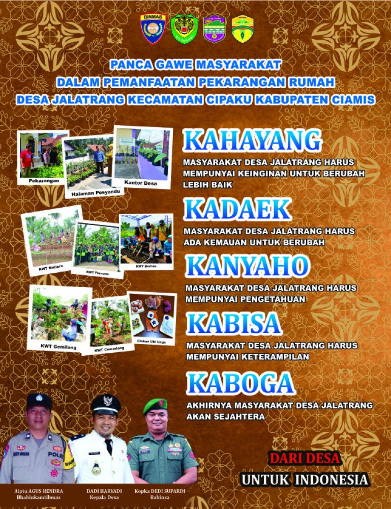PANCA GAWE Masyarakat Desa Jalatrang dalam Pemanfaatan Pekarangan Rumah
