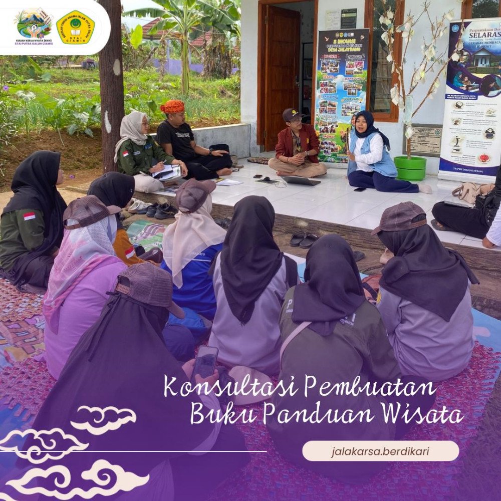 Sebagai bagian dari program pemberdayaan dan promosi potensi lokal, mahasiswa Kuliah Kerja Nyata (KKN) STAI Putra Galuh Ciamis melaksanakan kegiatan konsultasi penyusunan Buku Panduan Wisata